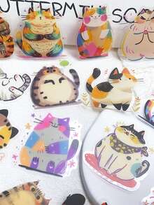 50张卡通可爱猫咪宠物贴纸，适用于手机、笔记本电脑、滑板、吉他、行李箱等，美观透明，是馈赠佳品。 - A - 查看 6