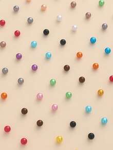 36 Pairs Fashion Petite Colorful Faux Pearl Stud Earrings Set, Multi-Color Pearl Earrings For Women (Random Color) - Multicolor - View 4