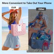 Silicone Phone Holder For Bogg Bags Attachment For Beach Bags Compatible With Most Mobile Phones White - 白色 - 查看 6