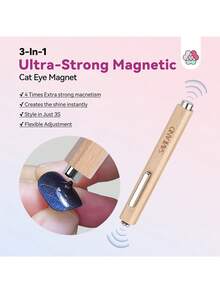 Bộ dụng cụ tạo hiệu ứng mắt mèo 3 trong 1 SAVILAND với nam châm hút Neodymium N35 mạnh mẽ, que hút hai đầu cho nhiều hiệu ứng mắt mèo khác nhau, dụng cụ làm móng chuyên nghiệp tại nhà và salon. - Bạc - Xem 3