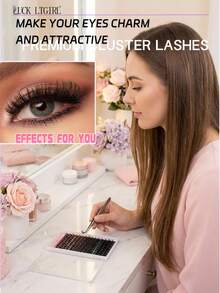 LUCK LTGIRL 192/384/576片簇状假睫毛 DIY睫毛嫁接 自然C/D卷度 10-16mm 3D仿貂毛 轻盈蓬松 柔软可重复使用 - 查看 7