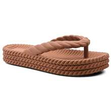 Women's Cloud Platform Flip-Flops With Braided Straps - Comfortable - Rust Brown - View 2