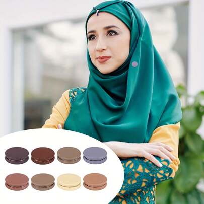 6pcs No-Sew Clothing Clips, Scarf Button Clips, Fashion Flat Round Garment Clips For Sweaters, Shirts, Scarves - Beige/Black/Blue/Pink/White - Quick Adjustment & Styling - No-Sew Fashion Buttons, Shirt Accessories, Sweater Fasteners, Minimalist