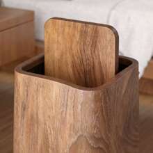 新款中式复古仿木纹高端大容量垃圾桶，适用于家庭客厅、厨房、浴室、酒店和民宿等场所。 - 棕色 - 查看 4