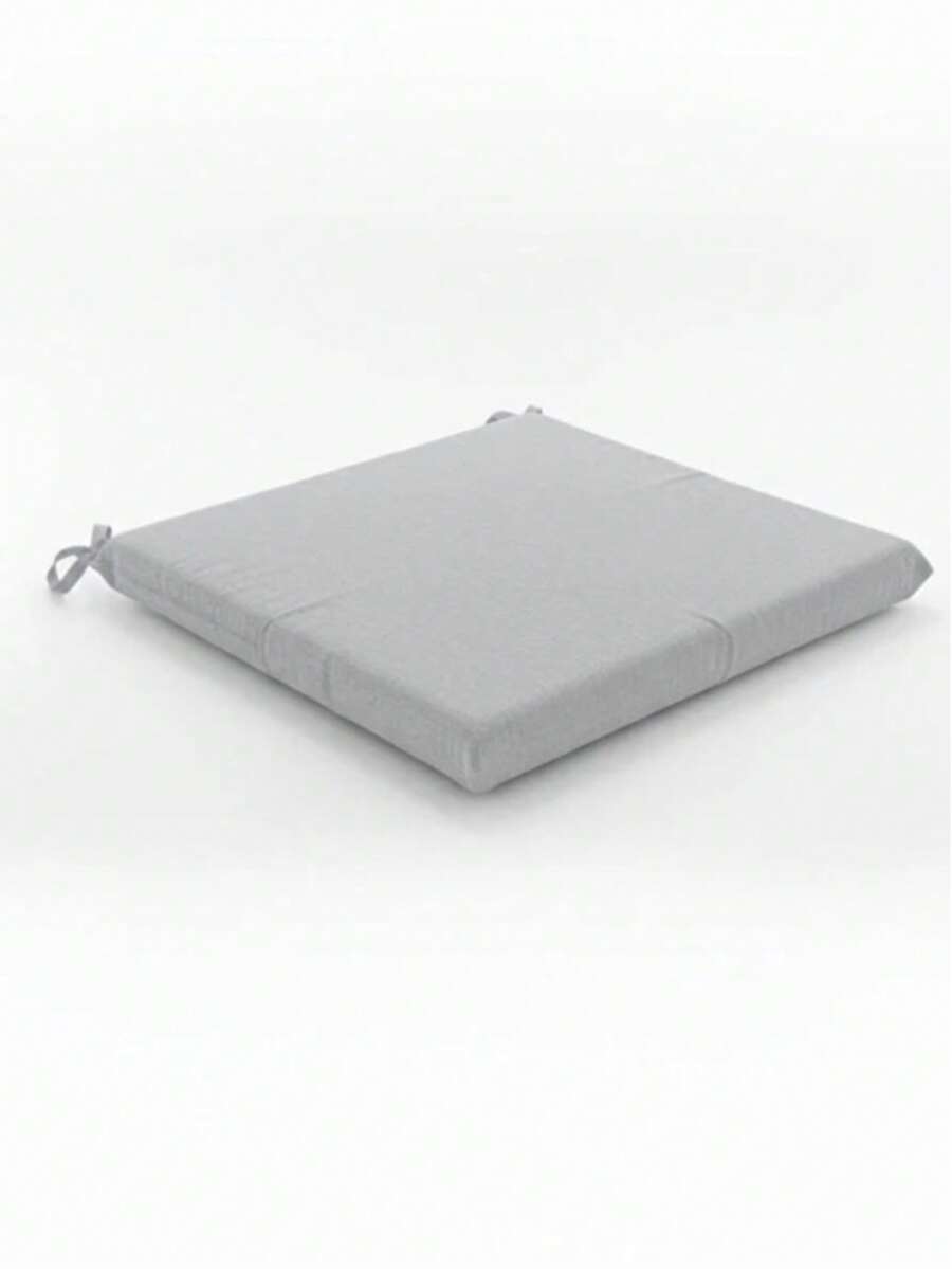 Single Chair Cushion With Ties 40x40cm – Soft Seat Pad With Foam Filling - Grey - View 1