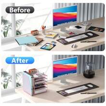 Gianotter Organizador de papel de 6 niveles con soporte para revistas organizadores de computadora y accesorios accesorios de computadora y organizadores de espacio de trabajo organizador de - Rosa - Ver 2