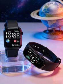 Square Digital Watch - Astronaut Commemorative Digital Bracelet, Suitable For Daily Wear, Luminous, Perfect Gift - Multicolor - View 7