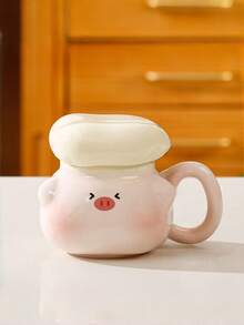 Creative Minimalist Cartoon Cute Ceramic Couple Milk Coffee Mugs, 401-500ml Large Capacity, Microwave & Dishwasher , Afternoon Tea Cup - Multicolor - View 13