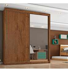 Zurich Wardrobe, MDF, 2 Sliding Doors, 4 Drawers, Europa - Multicolor - View 3