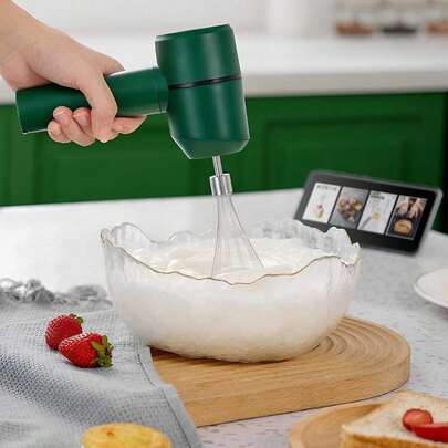 Portable Hand Held Milk Frother, Powerful Electric Milk Foamer, Food Mixer, Coffee Stirrer, Egg Beater, Stainless Steel Drink Mixer - Gift For Coffee Lovers And Homeowners; Practical Barista Set