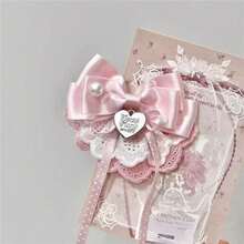 1个可爱女孩芭蕾舞风格蝴蝶结发夹，多功能双马尾丝带发饰 - 彩色 - 查看 16