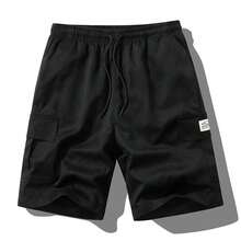 Men's Outdoor Cargo Shorts, Multi-Pocket Functional Sports Pants - Black - View 2