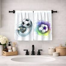 2/4/6 piezas Juego, Paños de cocina con estampados temáticos de partidos de fútbol, Paños modernos de microfibra súper absorbentes, Paños de té para cocinar y hornear, Paños de limpieza, Toallas de mano, Muy suaves y absorbentes, Decoración de cocina, Regalos para vecinos, madres, cumpleaños, inauguración de la casa para amigos, Artículos esenciales de cocina, Necesidades diarias - Multicolor - Ver 3