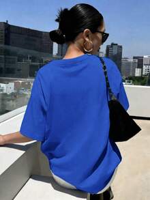 可愛女款 T-shirt，標準長度針織短袖圓領上衣，適合日常時尚、戶外、Y2K、街頭風格 - 彩蘭 - 查看 2