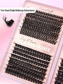Asiteo 520Pcs D Curl Individual Lashes,60D/100D/120D/150D Mixed,Fluffy&Thick Fake Lashes, 3D Faux Mink Lashes,DIY Large Capacity Individual Eyelashes Book With Brushes And Tweezers Makeup Tool,&Daily&Dating&Party&Music Festival,Reusable,DIY Lashes Kit - D - View 6