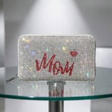 Glam Strass Woven Clutch Wallet For Women Money Wallet Mini Wallet Purse Wallet Small Wallet Cute Wallet Travel Essential - Black - View 8