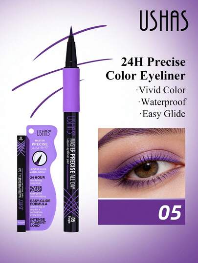  قلم تحديد العين الملون من USHAS، مقاوم للماء وللتشويش، سريع الجفاف، ناعم، رأس قلم رفيع جداً، لون نابض بالحياة طويل الأمد، معزز للمكياج العيون متعدد الاستخدامات