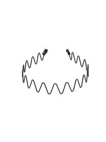 1 Wavy Headband For Ladies To Wash Their Face Casual,Hairband ,Hair Hoop,Hairband,Hair Hoop Headbands, Black Hair Accessories Head Accessories - Black 2 - 查看 2