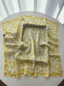 1条女士优雅复古豹纹薄款方形仿丝巾，波西米亚复古休闲领巾/披肩，轻盈舒适，适合春夏日常佩戴和外出。 - 彩色 - 查看 2