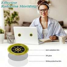 6 piezas de pegatinas protectoras contra radiación EMF con diseño de girasol para teléfonos celulares, WiFi 5G, electrónicos, tabletas, computadoras portátiles, computadoras, monitores de TV. Decoración portátil y elegante perfecta para el hogar y la oficina. - Dorado - Ver 7