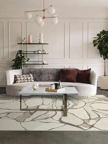 1 pièce, Style nordique - Minimaliste moderne - Tapis de sol à motif géométrique abstrait en marbre, Palette de couleurs claires, Marocain - Matériau en fausse laine classique, Tapis de maison, Convient pour le salon, la chambre à coucher, le dortoir, l'entrée, le patio, lavable en machine, grand tapis de saison, décoration d'intérieur esthétique - Multicolore - Voir 6