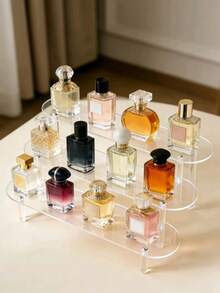 1pc Multi-Functional Transparent Acrylic Tiered Display Stand, Suitable For Perfume And Cosmetic Storage, Home Decor - Multicolor - View 5