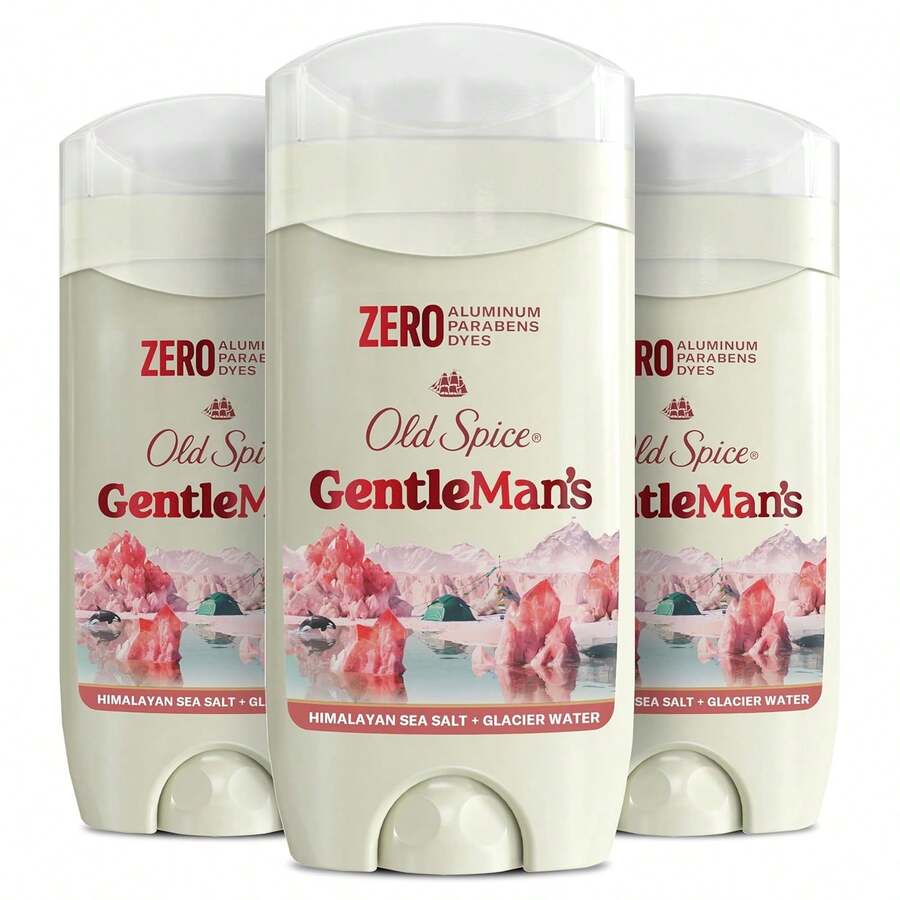 Old Spice GentleMan's Aluminum Free Dry Feel Deodorant For Men, 24/7 Lasting Freshness, Gentle On Skin With Skin Conditioners, Himalayan Sea Salt + Glacier Water Scent, 3.0 Oz (Pack Of 3) - Muối biển Himalaya không chứa nhôm - Xem 1