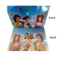 1个K-POP恶魔猎人卡通按扣文件袋，学生试卷收纳袋，随机款式 - 彩色 - 查看 5