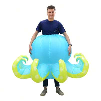 海洋章鱼角色服装，新颖独特的服饰，户外泳池沙滩派对配饰，充气章鱼服装