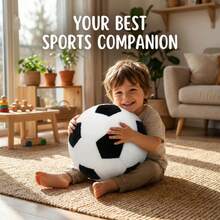 This Cute Mini Plush Football Is Soft And Fluffy, With A Black And White Patchwork Design. - Multicolor - View 5