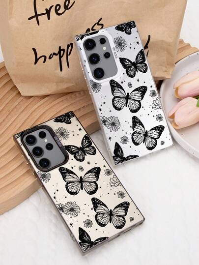 1 件装“蝴蝶结”图案手机壳 | 透明防摔，简约时尚，色彩缤纷，可爱有趣，镜面设计 - 兼容 Galaxy A06/12/A13/A16/S21/S22/S23/824/S25/S25 Ultra/S26/S26 Plus/S26 Ultra 等更多型号 - 送朋友的完美礼物
