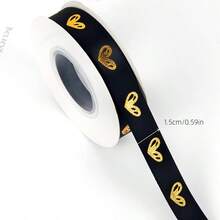 1 Roll Heart Pattern Gift Ribbon, Modern Polyester Ribbon Suitable For Home, Party, School, Valentine's Day - View 2