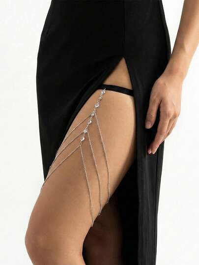 欧美流行弹力腿链，休闲性感多层流苏腿链，大腿链，身体链，百搭沙滩风腿部配饰