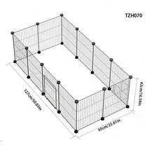 DIY Modular Pet Fence Metal Mesh Pet Cage Small Pet Indoor Fence Suitable For Mini Pigs, Guinea Pigs, Hamsters, Small Pets Single Panel Iron Mesh Size 30 * 40 Cm (11.81 * 15.75 Inch) - Multicolor - View 21