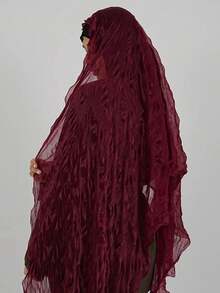 1 chiếc khăn trùm đầu crepe màu trơn thanh lịch, khăn cầu nguyện, áo choàng dài thoải mái, phụ kiện tóc đa năng, khăn choàng thời trang, khăn che nắng nhẹ, thích hợp cho mùa hè đi biển, và cũng thích hợp cho mặc hàng ngày, dự tiệc và kỳ nghỉ quanh năm. - Màu Đỏ Sâu - Xem 4