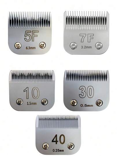 Juego de cuchillas desmontables para máquina de afeitar eléctrica para mascotas 7FC/5FC/10/30/40, cuchillas de cerámica y acero inoxidable compatibles con Andis, Oster A5, KM10 para recorte de mascotas