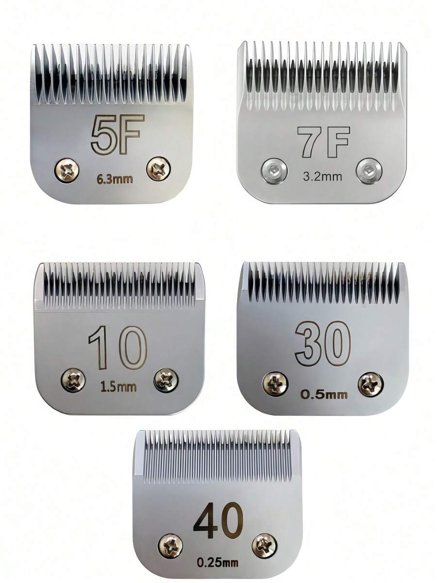 7FC/5FC/10/30/40 Detachable Pet Electric Shaver Blade Set, Ceramic & Stainless Steel Blades Compatible With Andis, Oster A5, KM10 Pet Grooming Clippers