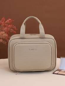 Large Capacity Compartmentalized Cosmetic Bag, Travel Toiletry Organizer, Portable Makeup Case, Small Handheld Cosmetic Box - Multicolor - View 7