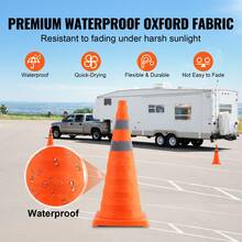 Safety Cones, 4 Pack 28 Inch Collapsible Traffic Cones, Construction Cones With Reflective Collars, Wide Base And A Storage Bag, For Traffic Control, Driving Training, Parking Lots - 4 Pack - View 5