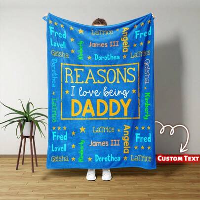 1 Pieza Manta de franela personalizada - Manta suave y esponjosa con nombre personalizado para parejas, mascotas - Regalo para el Día de San Valentín, Navidad, Cumpleaños (Aniversario) - Manta cálida para sofá, cama, viajes, noches de película, decoración del hogar en múltiples colores