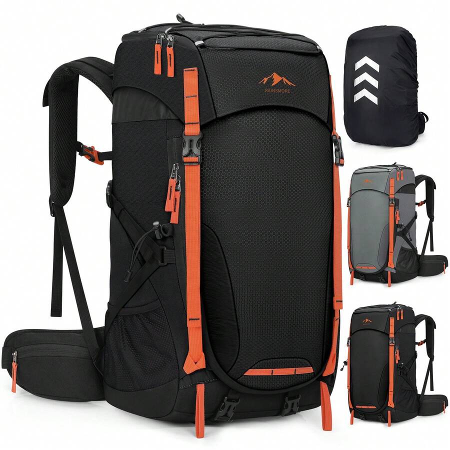NEWHEY Waterproof Hiking Backpack For Men, Mountaineering Bag, Camping Backpack, Travel Backpack, Cycling Backpack, Outdoor Sports, Black And Gray - Multicolor - View 1