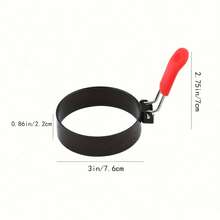 Moldes circulares para huevos, molde de huevo de silicona con mango, molde redondo de acero inoxidable para freír huevos - Ver 6
