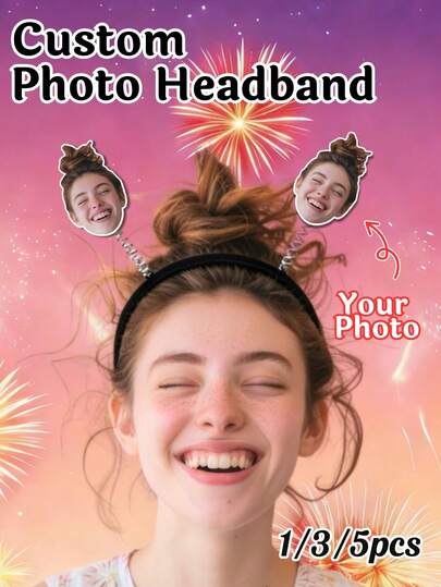 Personalizowana opaska na głowę ze zdjęciem - personalizowana opaska na głowę z okazji urodzin, dekoracja na imprezę, personalizowane dekoracje na imprezę, personalizowane czapeczki ze zdjęciem na 30. urodziny, dekoracje na imprezę z papieru, artykuły imprezowe, dekoracje, spersonalizowane czapeczki ze zdjęciami na 21., 25., 40. urodziny, impreza tematyczna, wieczór panieński, prezent dla przyjaciół, rodziny, par, wyjątkowe prezenty pamiątkowe, odpowiednie na urodziny, wesela, imprezy, rocznice, kreatywne akcesoria dekoracyjne, personalizowane akcesoria.