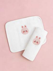 1对升级版卡通肩垫，婴儿推车配件，柔软透气肩垫，可爱小熊设计，四季通用推车肩垫，防摩擦，婴儿旅行必备 - 小兔 - 查看 4