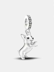 1 pieza Colgante de Chihuahua de Plata de Ley 925, adecuado para hacer pulseras, collares y joyería DIY, y para decoración diaria de las mujeres - Estilo 4 - Ver 4