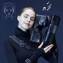 Master Massage Music Master - Cojín de masaje con sonido de alta fidelidad cojín de masaje Bluetooth para descansar boca abajo ultra suave reposacabezas de espuma - Negro Nano - Ver 5