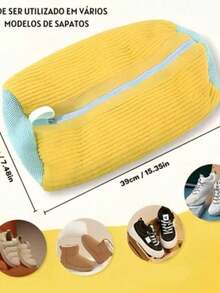 Saco para Lavar Tênis na Máquina Bolsa Protetora Lavagem - Multicolorido - Visão 6