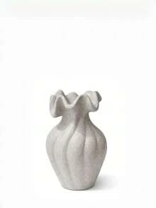 1pc Nordic Minimalist White Pleated Flower Vase, Suitable For Living Room And Bedroom Home Decor - Multicolor - View 10