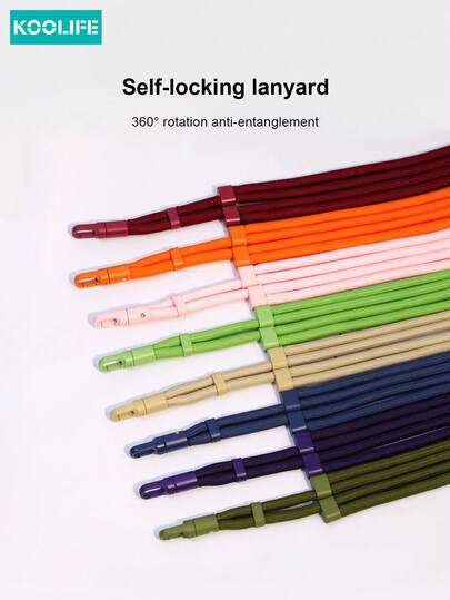 Koolife 1条装编织斜挎手机挂绳，长款可调节肩带，360°旋转金属扣，防丢垫，结实耐用的防丢带，适用于手机、相机、包包、水瓶等，男女通用