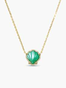 1Pc Gold Shell-Shaped Necklace,Unique And Classic Design Shell Necklace, For Ladies' Weddings, Banquets And Girls' Daily Life Decor Jewelry Gift - Multicolor - View 6